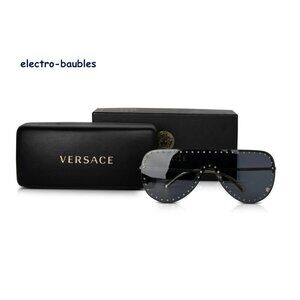 Versace Women's Gold 2230-B 1252/6G Shield Sunglasses 45-145-140 Store Display